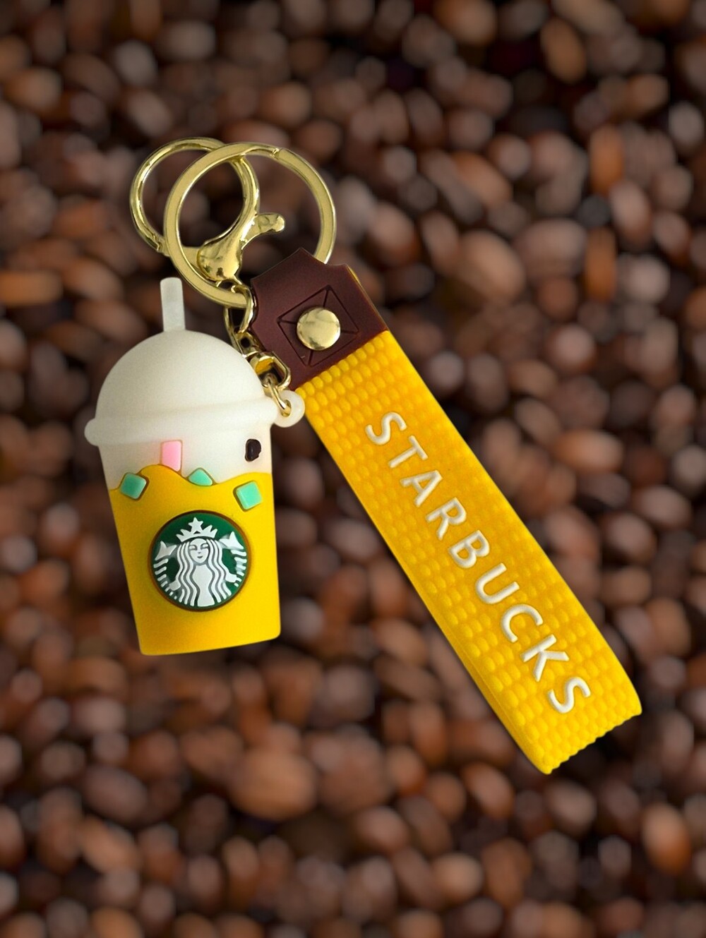 Mini Frappuccino Drink Cup Bag Charm / Keychain with Matching Strap